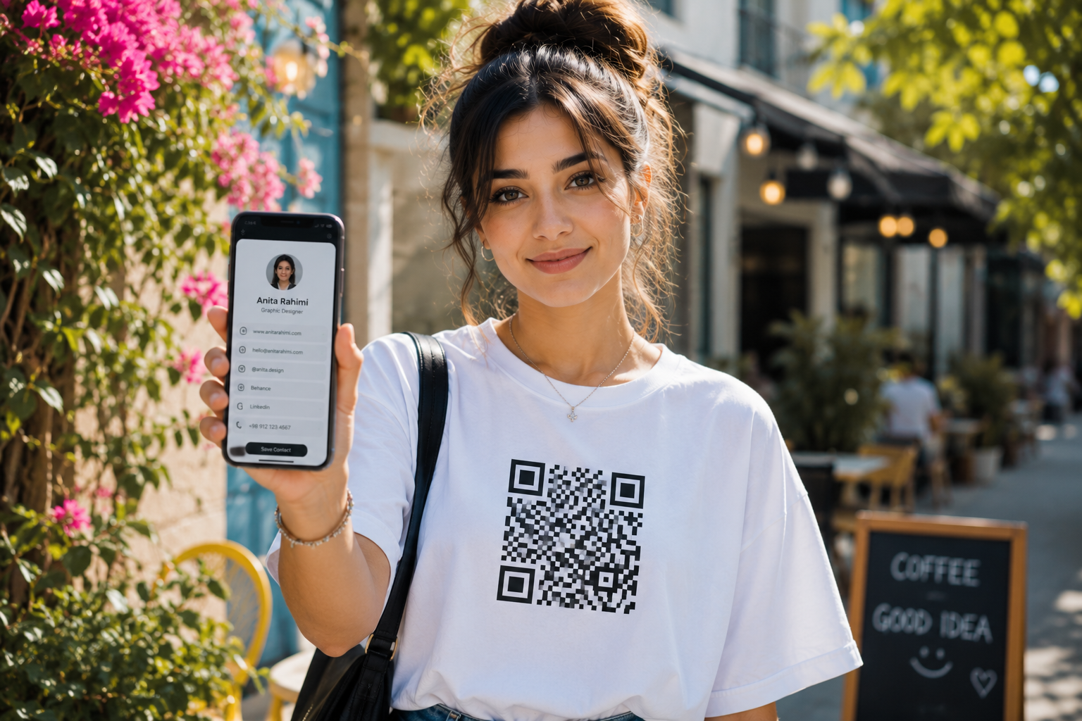 چگونه QR Code روی لباس را به کارت ویزیت دیجیتال تبدیل کنیم؟
